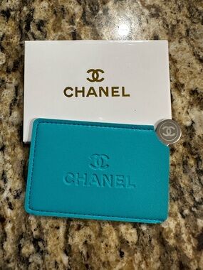 Mirror/ Card Holder with Turquoise case